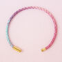 Rainbow And Gold Braided Bracelet, thumbnail 5 of 7
