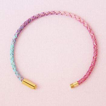Rainbow And Gold Braided Bracelet, 5 of 7