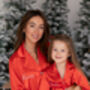 Personalised Women's Luxury Red Christmas Silky Satin Pyjamas, thumbnail 9 of 10
