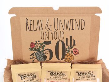 50th Birthday Self Care Pick And Mix Bath Gift Box, 3 of 4
