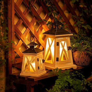 Candle Holder Decorative Lantern Distressed Wooden, 3 of 9