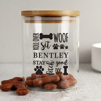 Personalised Glass Dog Treats Jar With Lid, 2 of 6