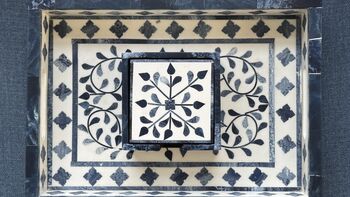 Set Of Six Wood Inlay Coasters With Case Host Gift, 12 of 12