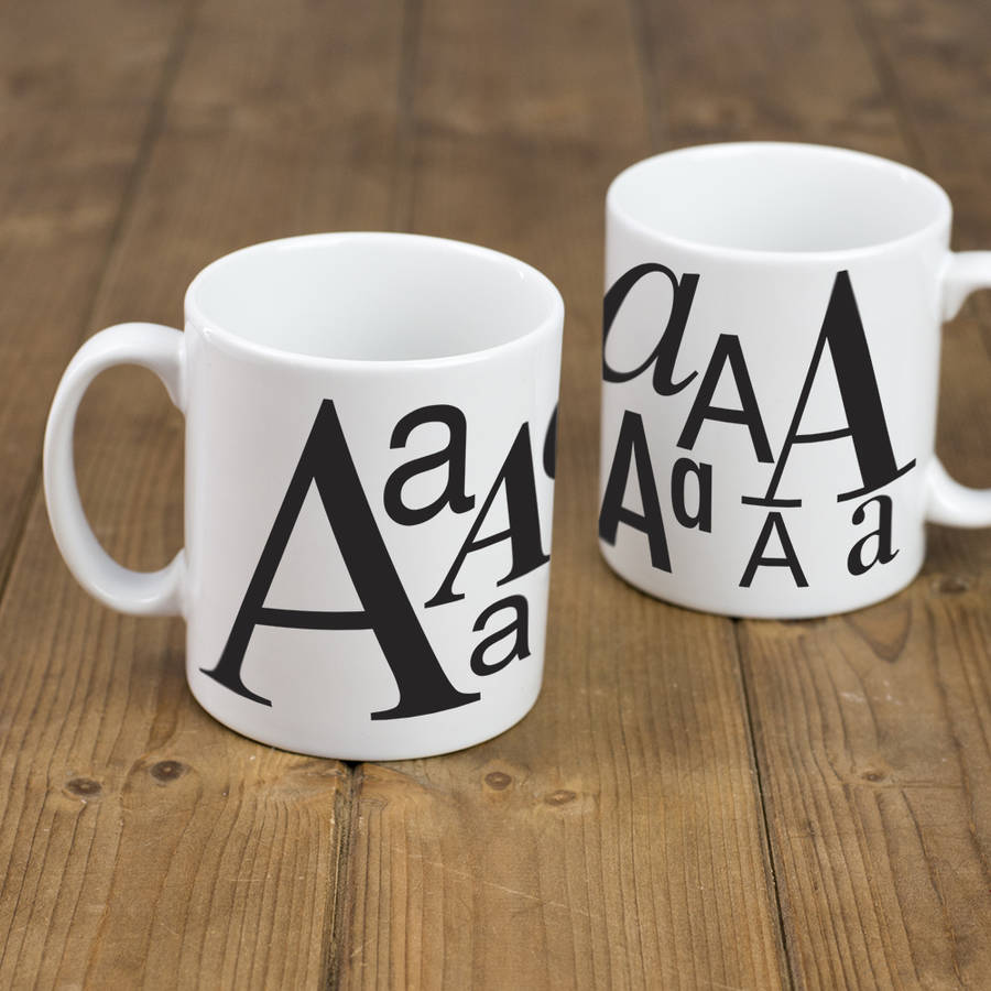 Typographic Letter Mug By Delightful Living