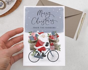 Santa Claus Personalised Family Christmas Card Pack Or Single Card, 3 of 4