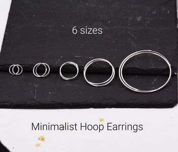 Sterling Silver Geometric Small And Large Circle Hoop Earrings, 3 of 12