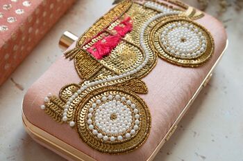 Peach Pink Baraat Car Clutch, 4 of 6