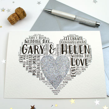 Personalised Wedding Love Sparkle Card, 6 of 7
