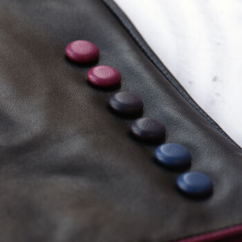 Soft Black Leather Gloves With Colour Detail, 3 of 7