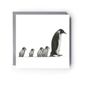 Penguin Walk Hand Drawn Greeting Card, 3 of 6