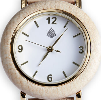 Womens Wristwatch Beige Wood Watch, Sustainable Watch, 5 of 7