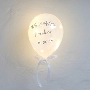 Personalised Wedding Hanging Pearlescent Balloon Light, 2 of 4