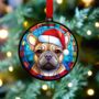 French Bulldog Tan In Santa Hat Suncatcher Decoration, thumbnail 3 of 6