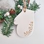 Handstamped, Personalised Mitten Decoration, thumbnail 3 of 4