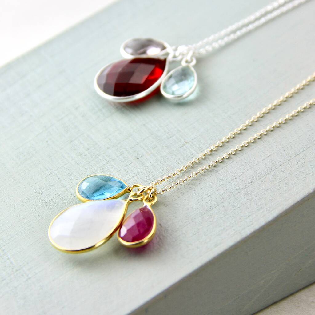 Mother And Children Semi Precious Birthstone Necklace By Gaamaa ...