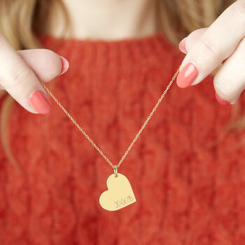 Personalised Special Date Gold Plated Heart Necklace, 2 of 12