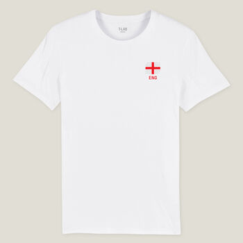 England Team Flag White Organic T Shirt, 3 of 6