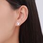 Mismatched Squirrel And Pinecone Nut Stud Earrings In Sterling Silver, thumbnail 2 of 12