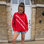 North Pole Skate Patrol Women's Christmas Jumper In Red, thumbnail 4 of 4
