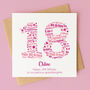 Pink Star Personalised 18th Birthday Card, thumbnail 1 of 3