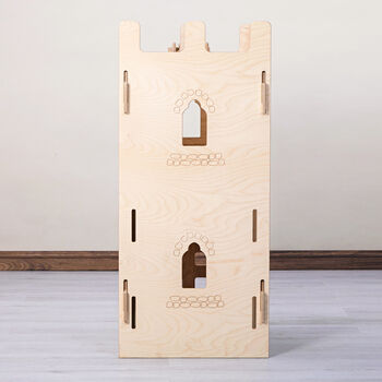 Eco Friendly Wooden, Flat Pack Kids Turret Playhouse, 6 of 8