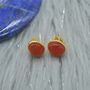 Carnelian Stud Earrings: Silver Or Gold, thumbnail 1 of 9