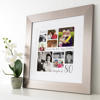 Personalised 80th Birthday Square Photo Collage, 3 of 11