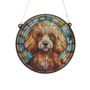 Poodle Red Stained Glass Effect Suncatcher, thumbnail 3 of 6