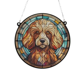 Poodle Red Stained Glass Effect Suncatcher, 3 of 6