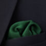 Wedding Handmade Polyester Knitted Pocket Square In Dark Green, thumbnail 3 of 7