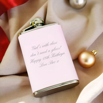 Personalised Pink Hip Flask – Christmas Edition, 3 of 4