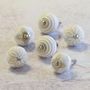 A Set Of Six Off White And Beige Cupboard Knobs, thumbnail 1 of 7