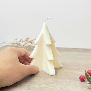 White Christmas Tree Candle Christmas Decoration, 5 of 5