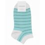 Block Stripe Aqua And Dash Mint Women's Trainer Socks, thumbnail 6 of 9
