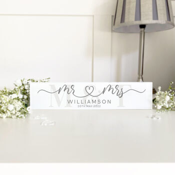 Personalised ‘Mr And Mrs’ Standing Plaque, 3 of 4