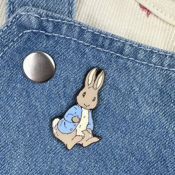 Peter Rabbit Sitting Enamel Pin Badge, 2 of 3