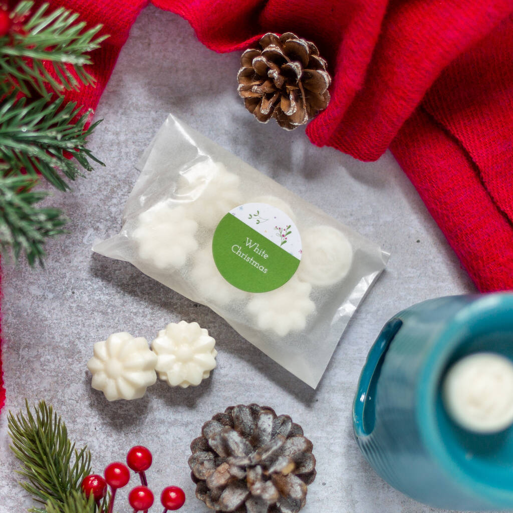 12 White Christmas Scented Wax Melts By Chalk and Cheese Candles and