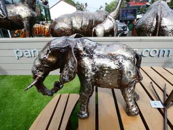 Elephant One Foot Metal Sculpture, 8 of 8