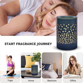 Ceramic Blue Halo Electric Oil Wax Melts Burner, 3 of 6