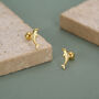 Sterling Silver Dolphin 18 G Screw Back Earrings With Ball Backs, thumbnail 5 of 11