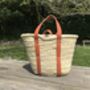 French Market Basket With Short Orange Leather Handles, thumbnail 2 of 7