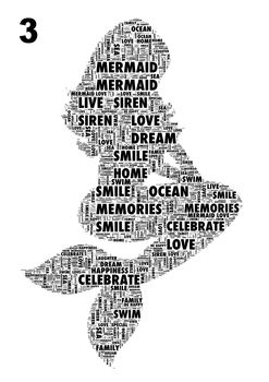 Mermaid Personalised Word Art Print, 5 of 5