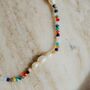 90s Style Pearl Beaded Coloured Necklace, thumbnail 3 of 5