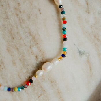 90s Style Pearl Beaded Coloured Necklace, 3 of 5