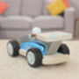 Quality Wooden Retro Silver Racing Car With Driver, thumbnail 4 of 5
