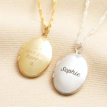 Personalised Oval Locket Necklace, 2 of 8