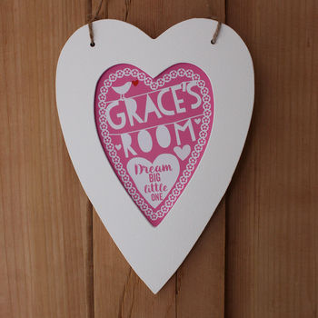 Personalised Children's Heart Room Sign, 4 of 7