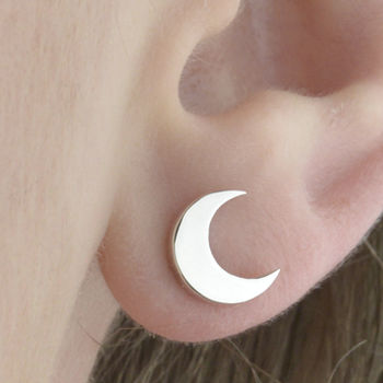 Silver Star And Moon Stud Earrings, 2 of 5
