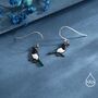 Sterling Silver Magpie Drop Hook Earrings, thumbnail 4 of 10