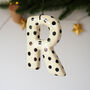 Handmade Black Polka Dot Clay Hanging Letter, thumbnail 1 of 4